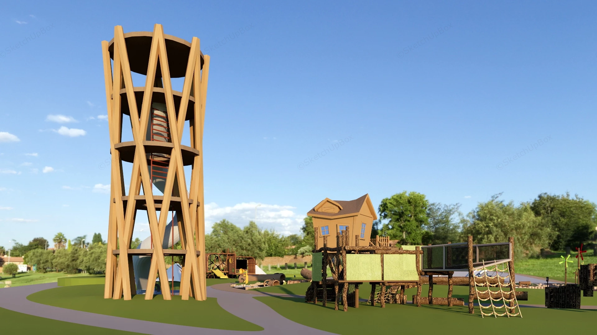Fairy Tale Adventure Playground sketchup model preview - SketchupBox