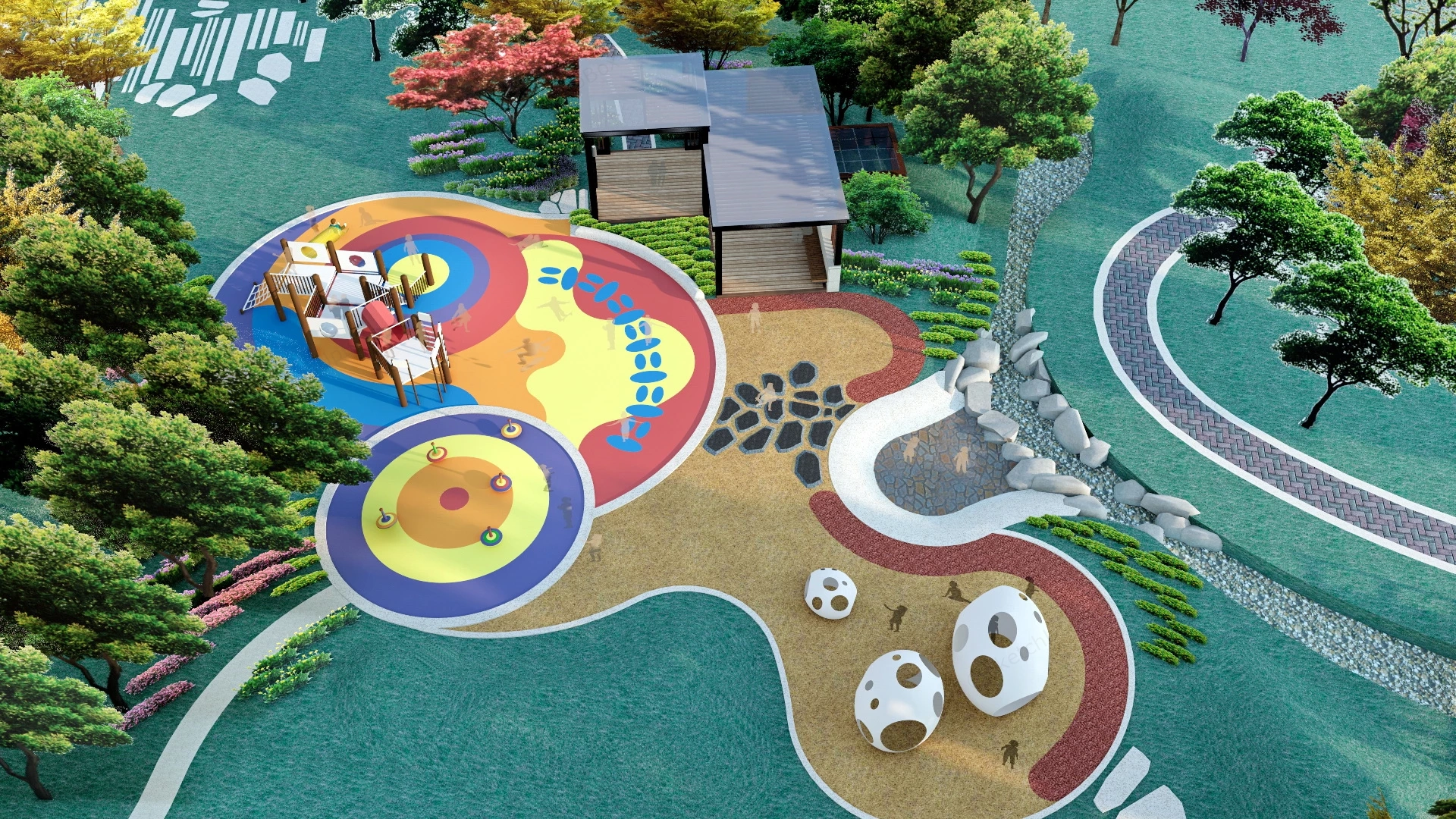 Playground Landscape Design sketchup model preview - SketchupBox