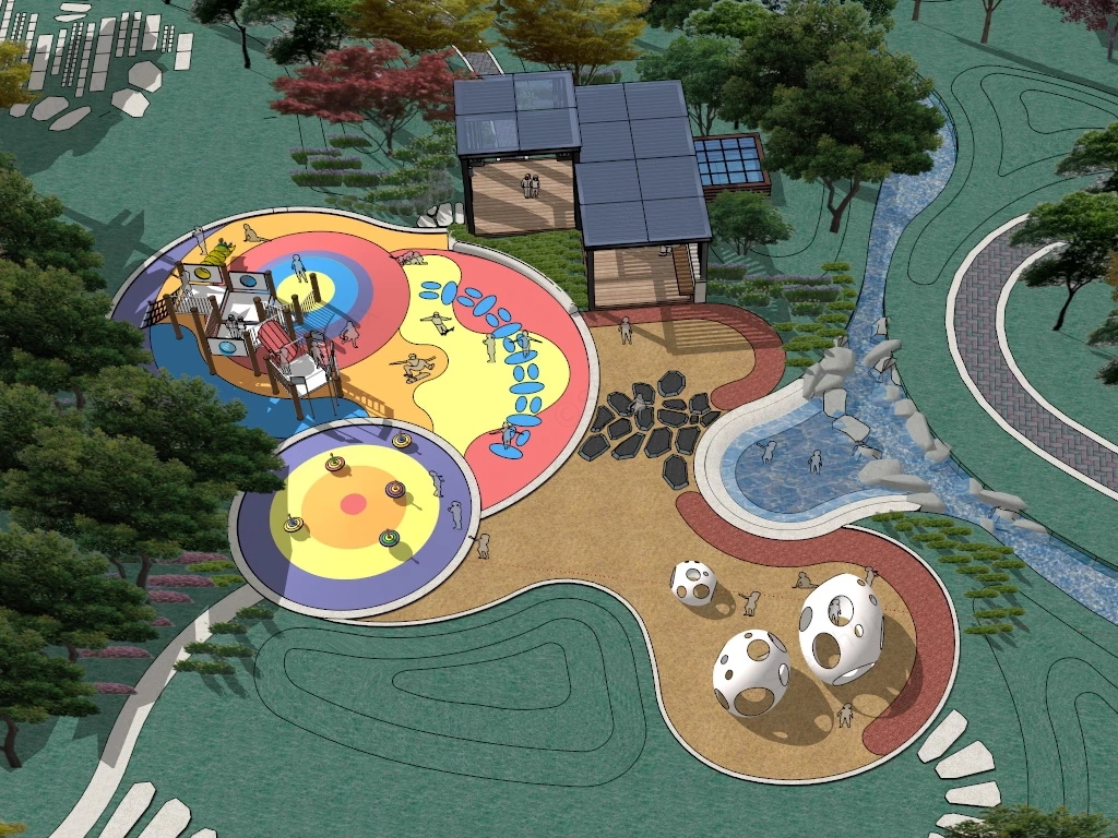 Playground Landscape Design sketchup model preview - SketchupBox