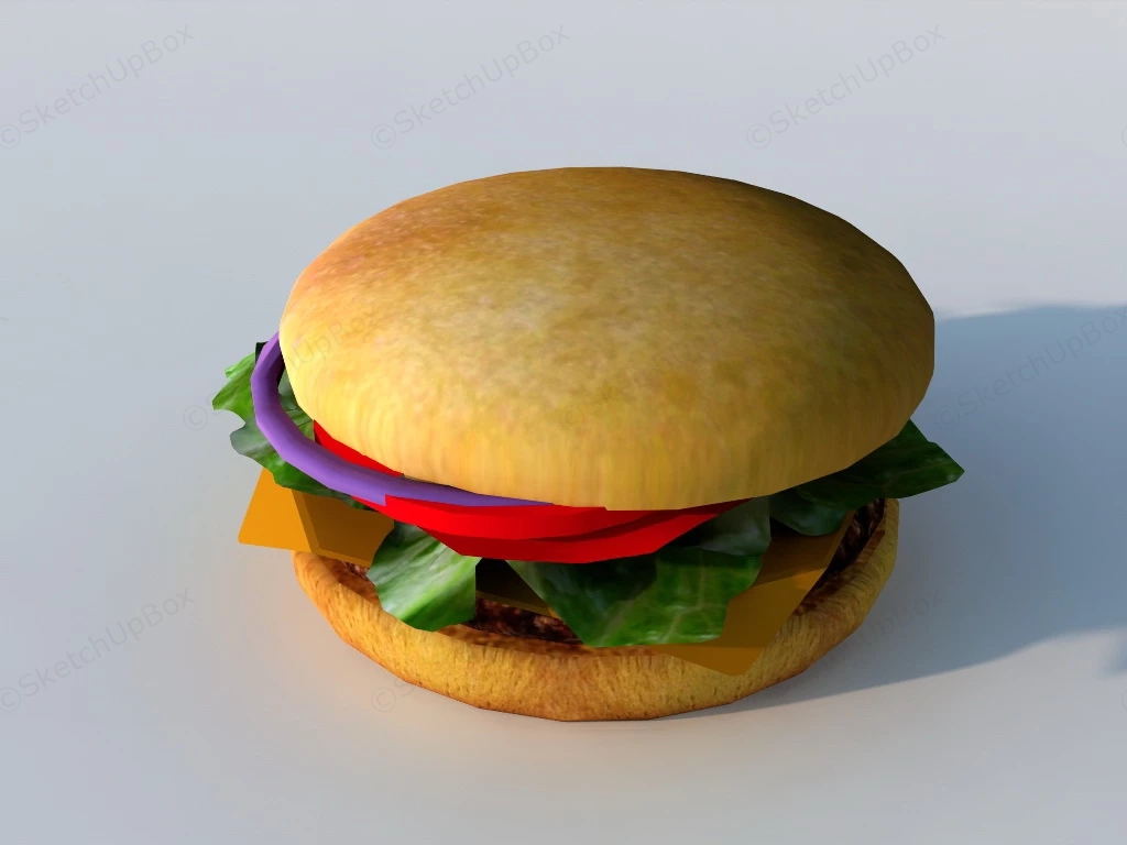 Beef Steak Burger sketchup model preview - SketchupBox