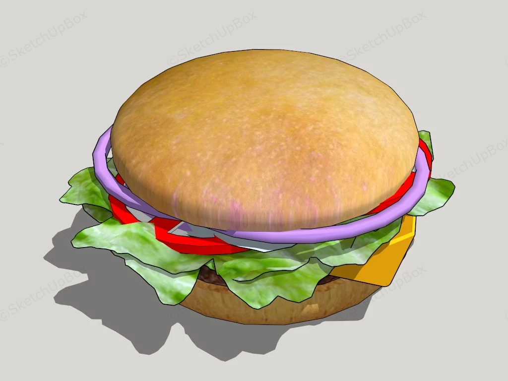 Beef Steak Burger sketchup model preview - SketchupBox