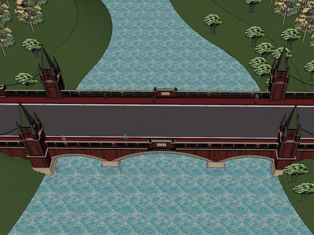 Brick Arch Bridge sketchup model preview - SketchupBox