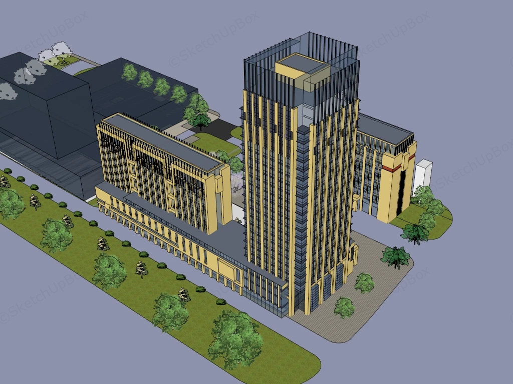 City Office Buildings sketchup model preview - SketchupBox