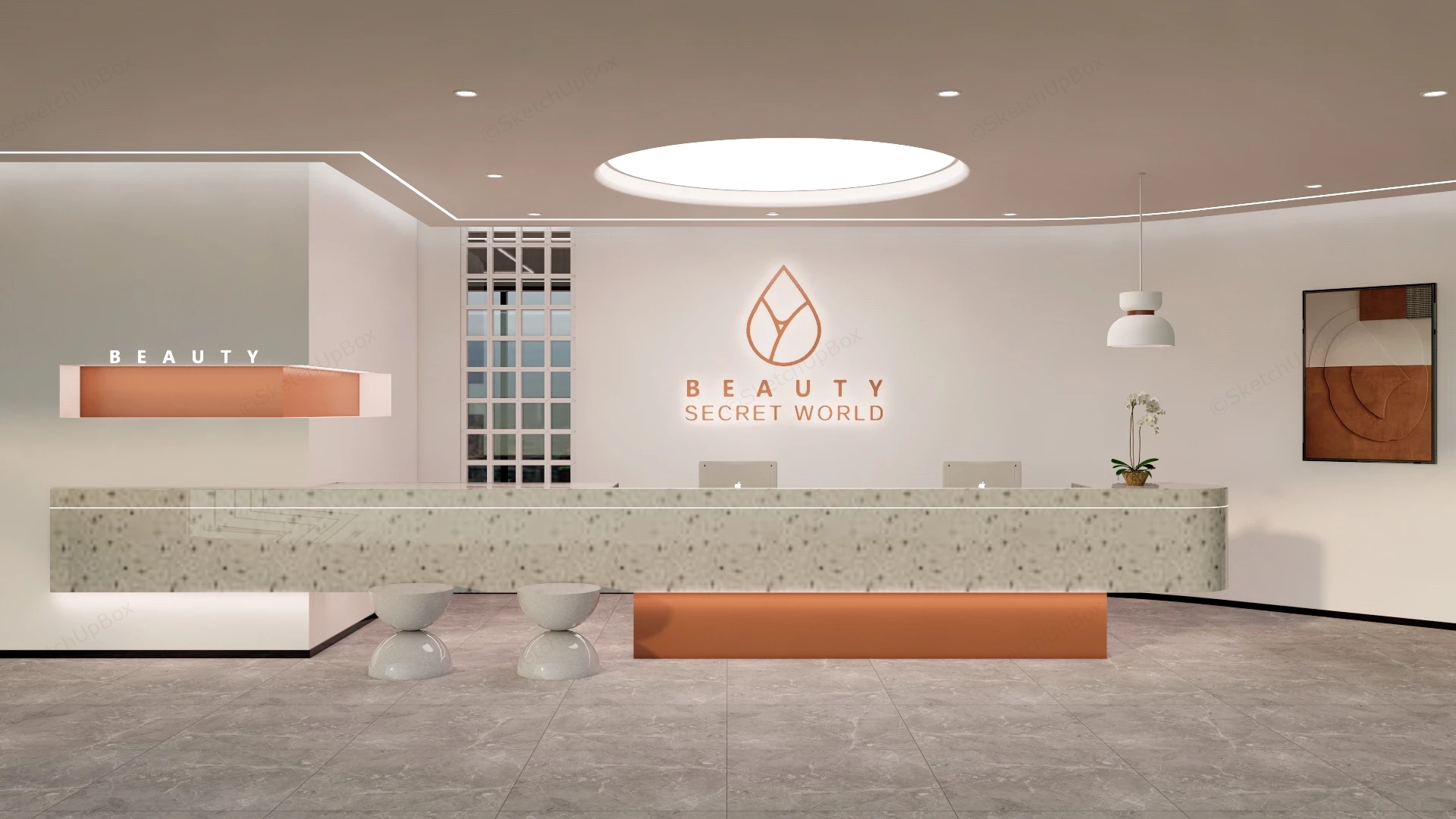 Beauty Salon Reception Desk sketchup model preview - SketchupBox