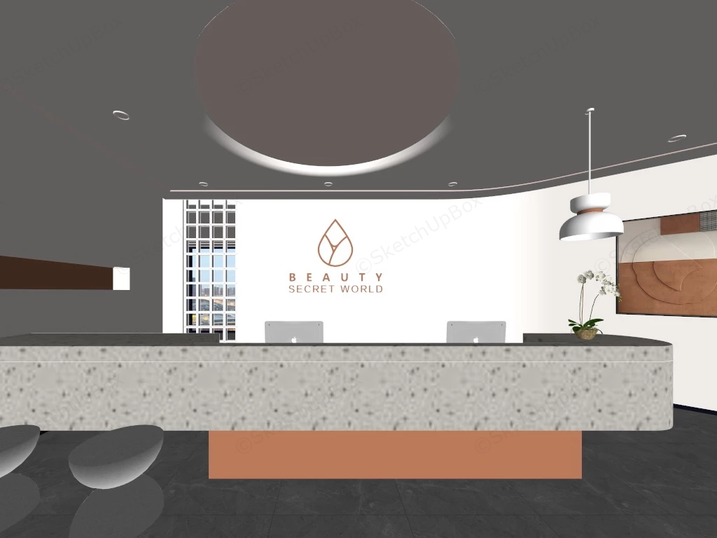 Beauty Salon Reception Desk sketchup model preview - SketchupBox
