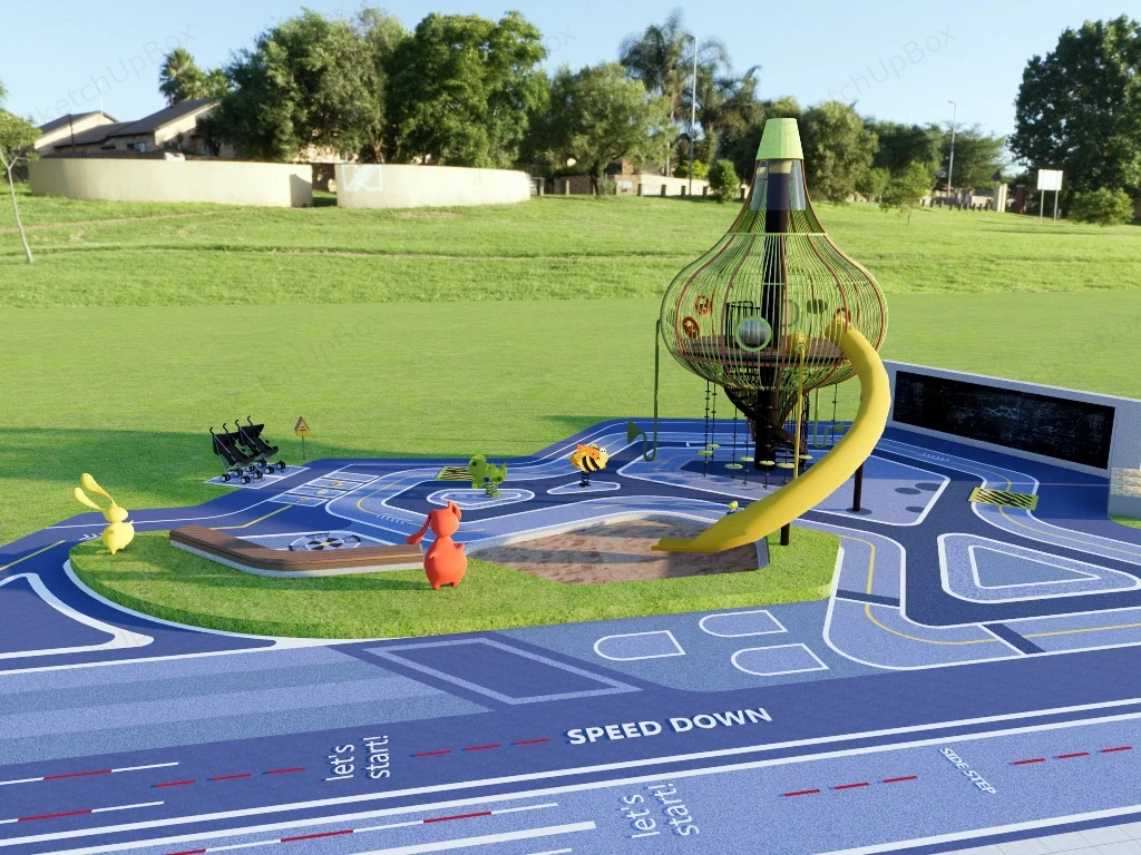 Small Outdoor Playground sketchup model preview - SketchupBox