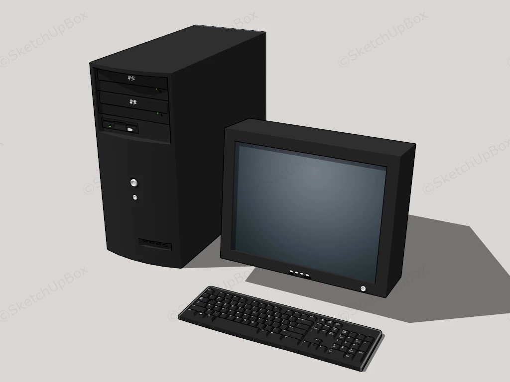 Old Desktop Computer sketchup model preview - SketchupBox