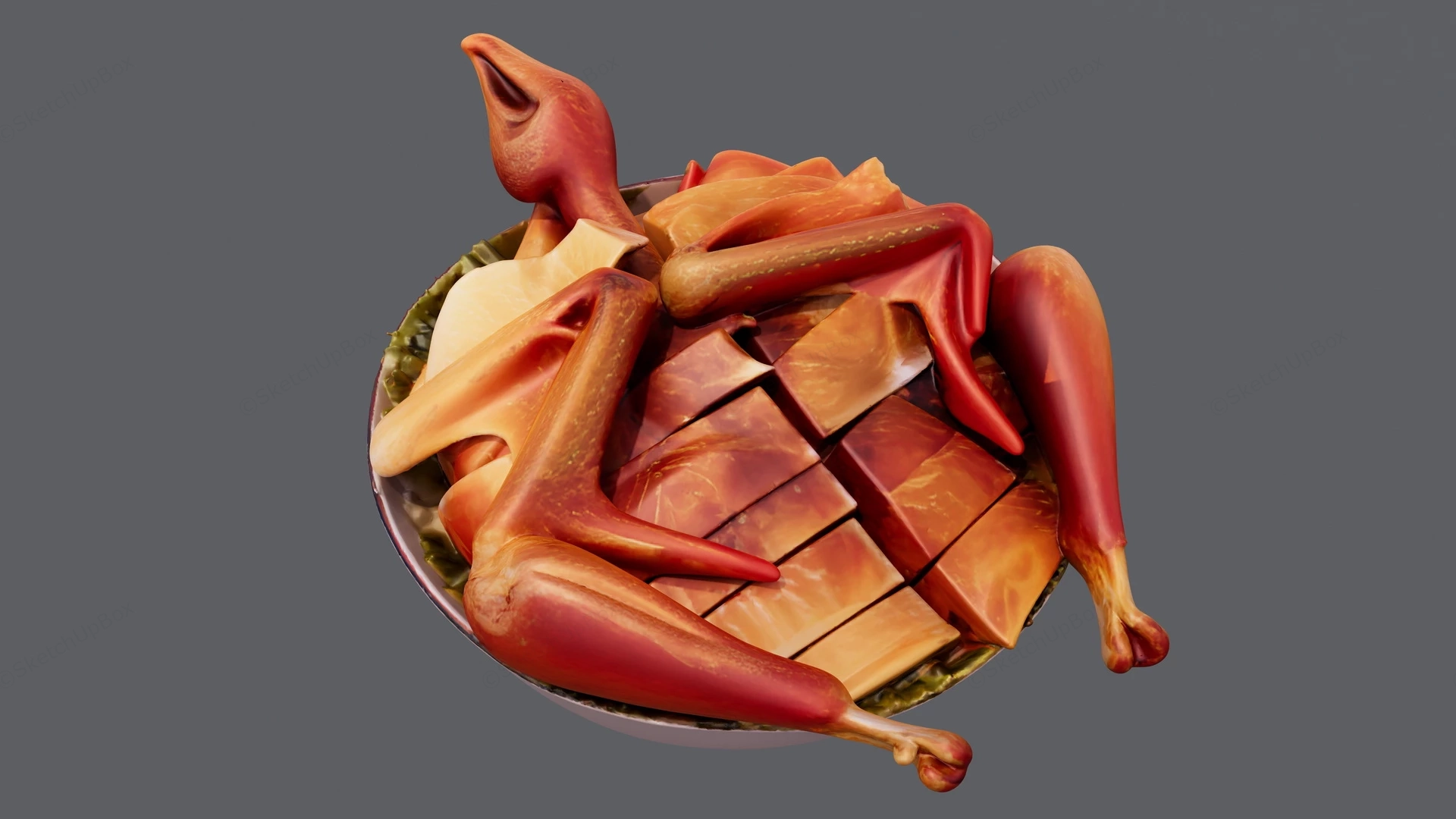 Chinese Roast Chicken sketchup model preview - SketchupBox