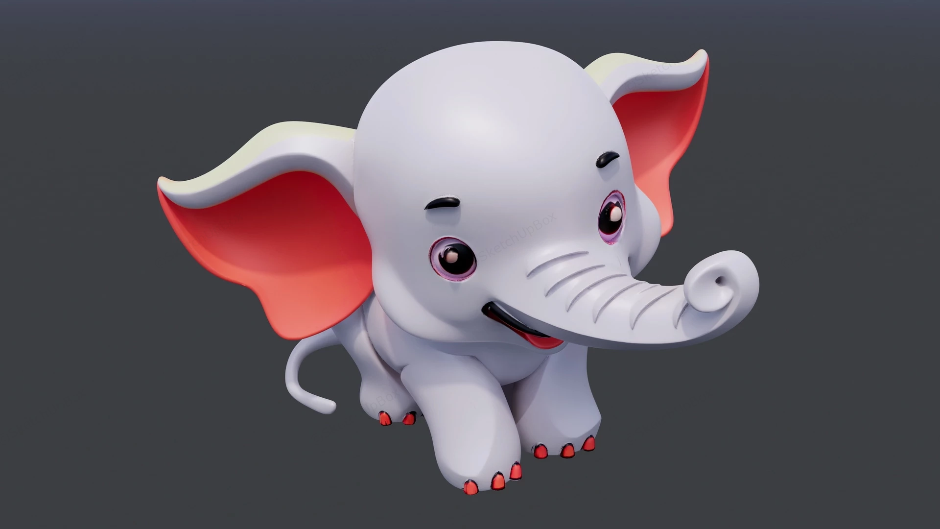 Cute Elephant Figurine sketchup model preview - SketchupBox