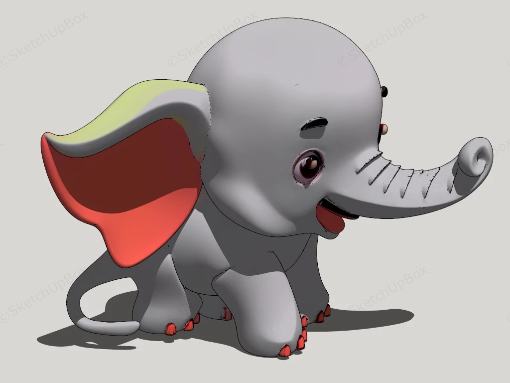 Cute Elephant Figurine sketchup model preview - SketchupBox