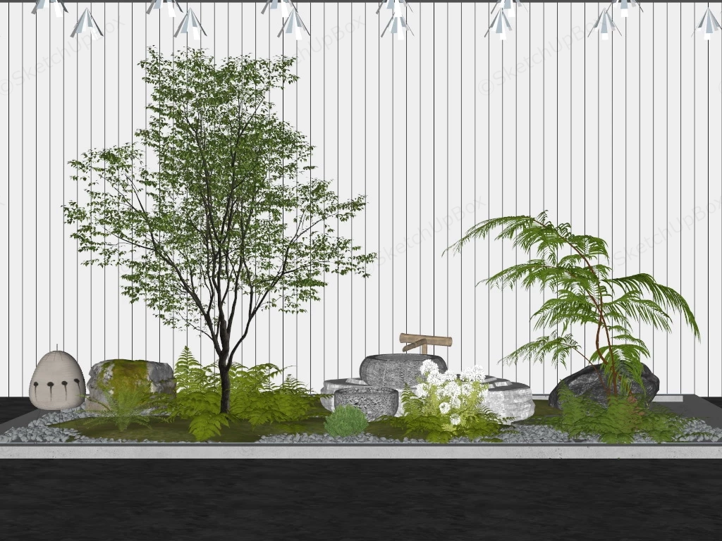 Modern Indoor Garden Design sketchup model preview - SketchupBox