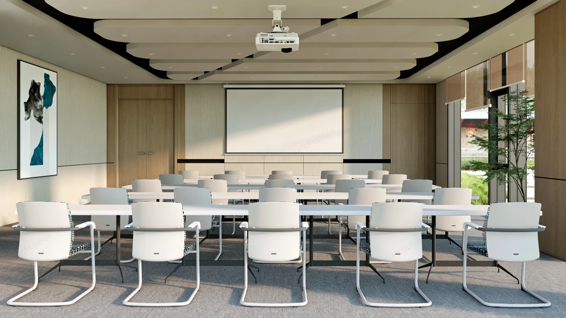 Modern Training Room Design sketchup model preview - SketchupBox