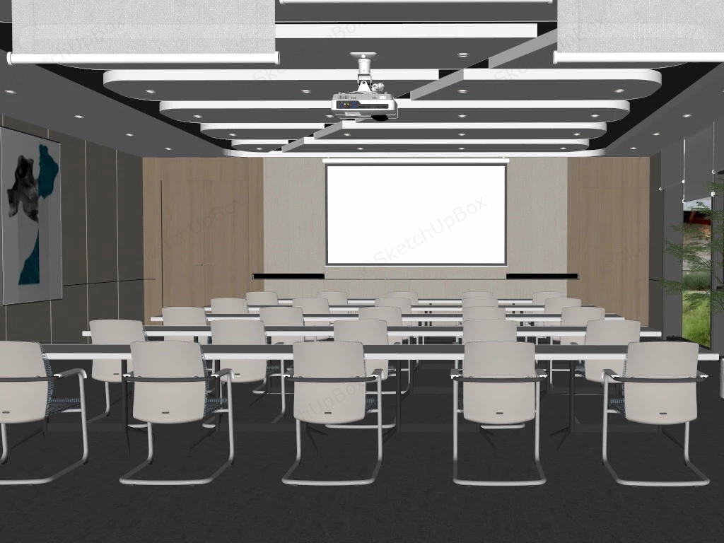 Modern Training Room Design sketchup model preview - SketchupBox
