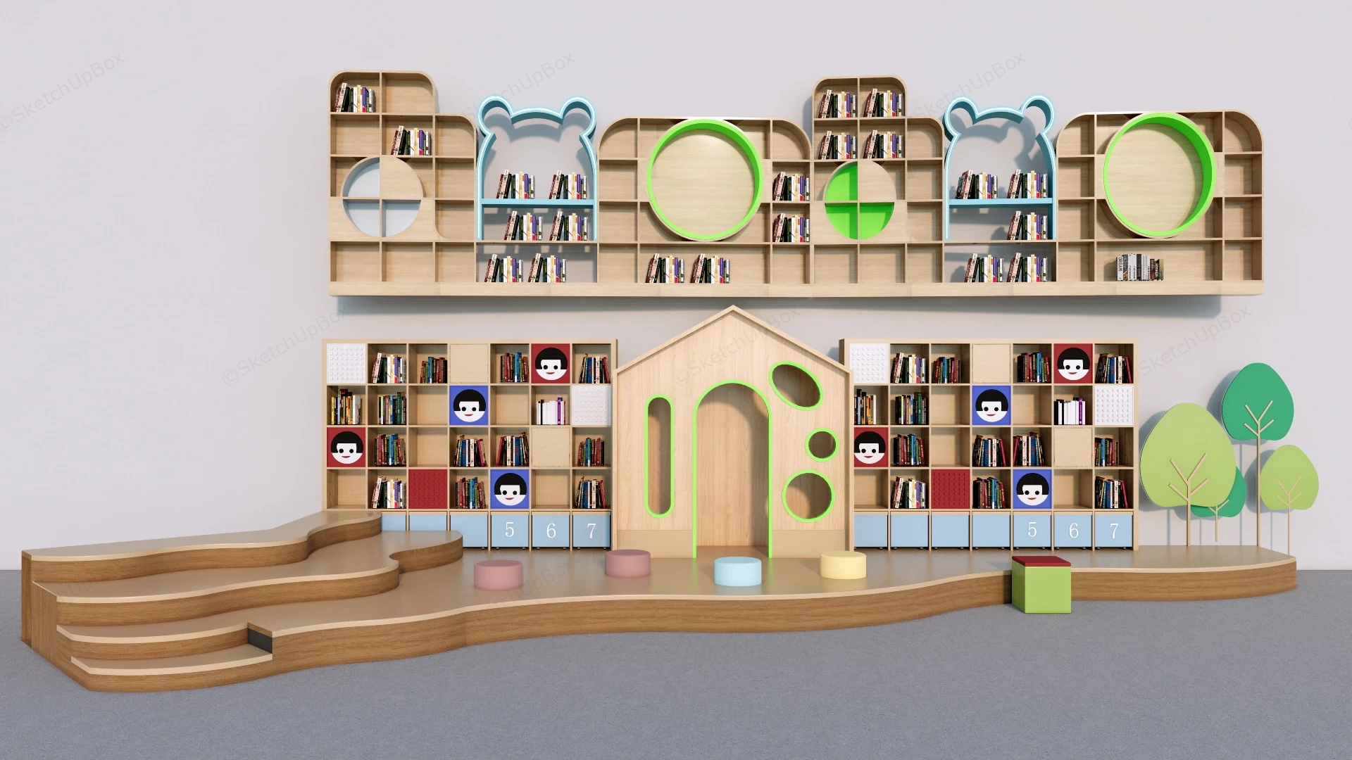 Classroom Bookcases Ideas sketchup model preview - SketchupBox