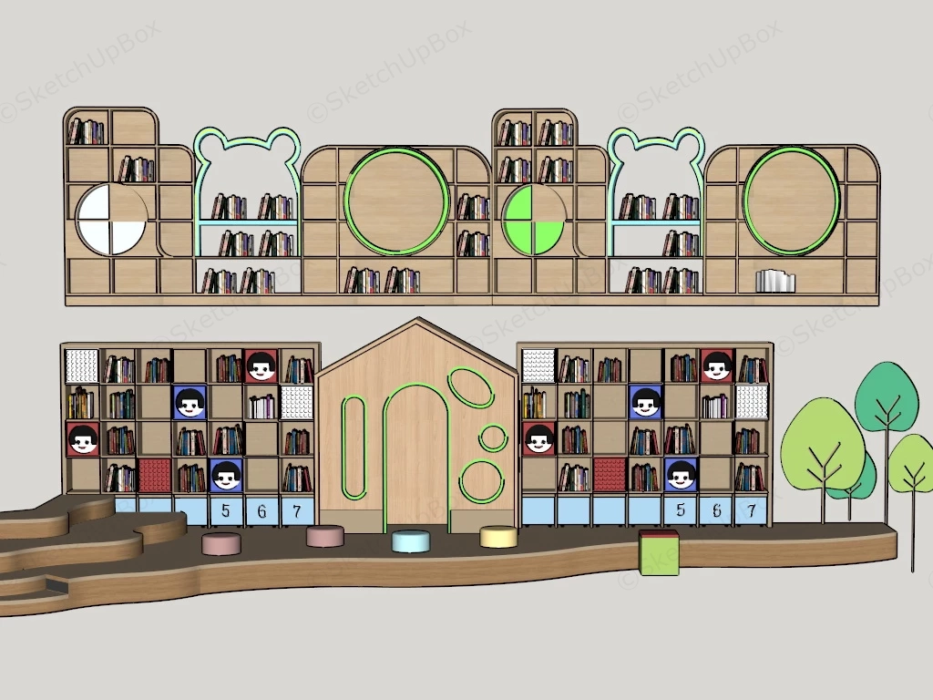 Classroom Bookcases Ideas sketchup model preview - SketchupBox