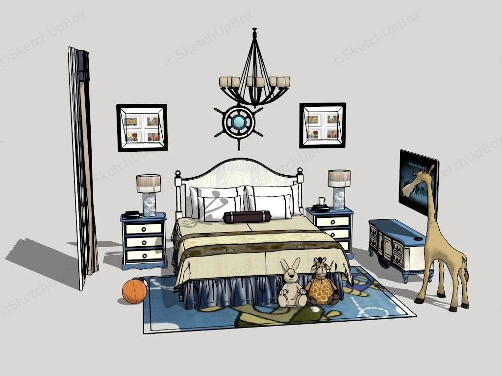 Kids Bedroom Furniture Sets sketchup model preview - SketchupBox