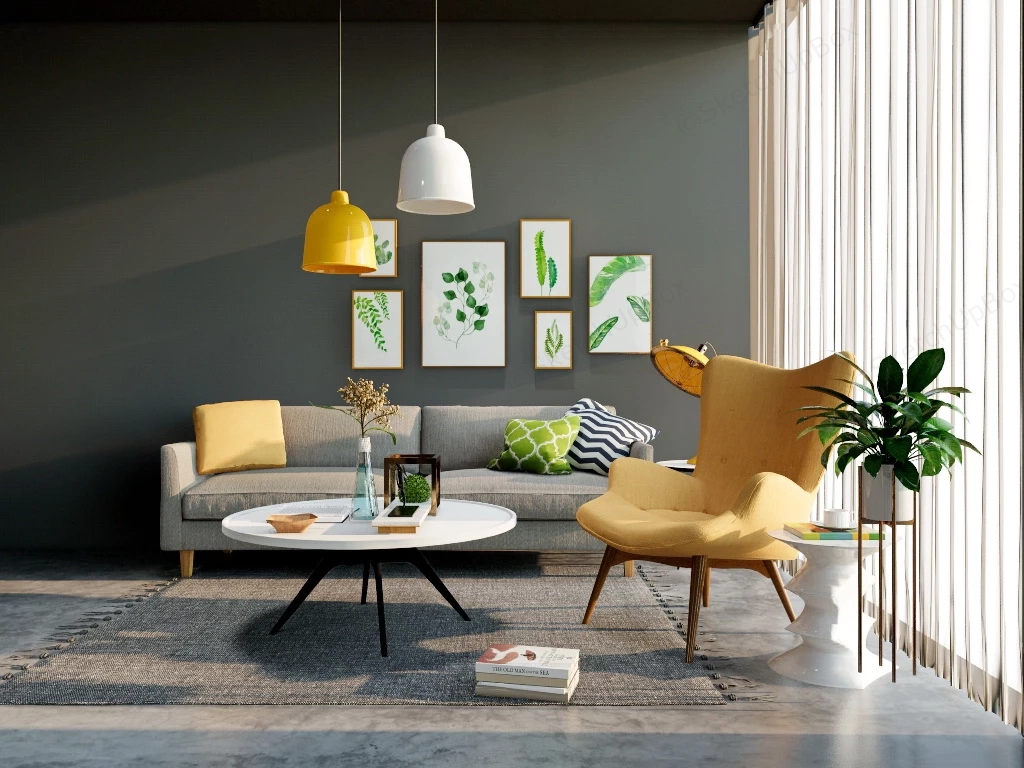 Small Living Room Sets sketchup model preview - SketchupBox