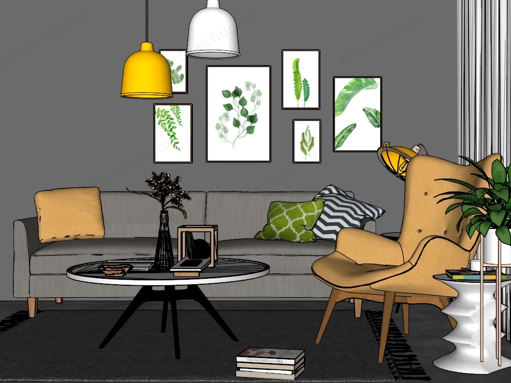 Small Living Room Sets sketchup model preview - SketchupBox