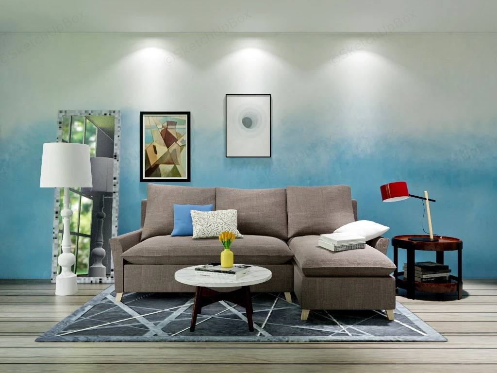 College Apartment Living Room Sets sketchup model preview - SketchupBox