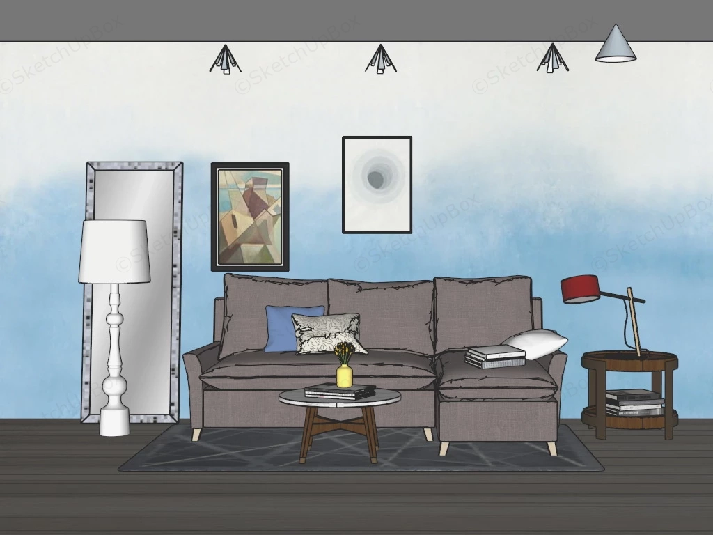 College Apartment Living Room Sets sketchup model preview - SketchupBox