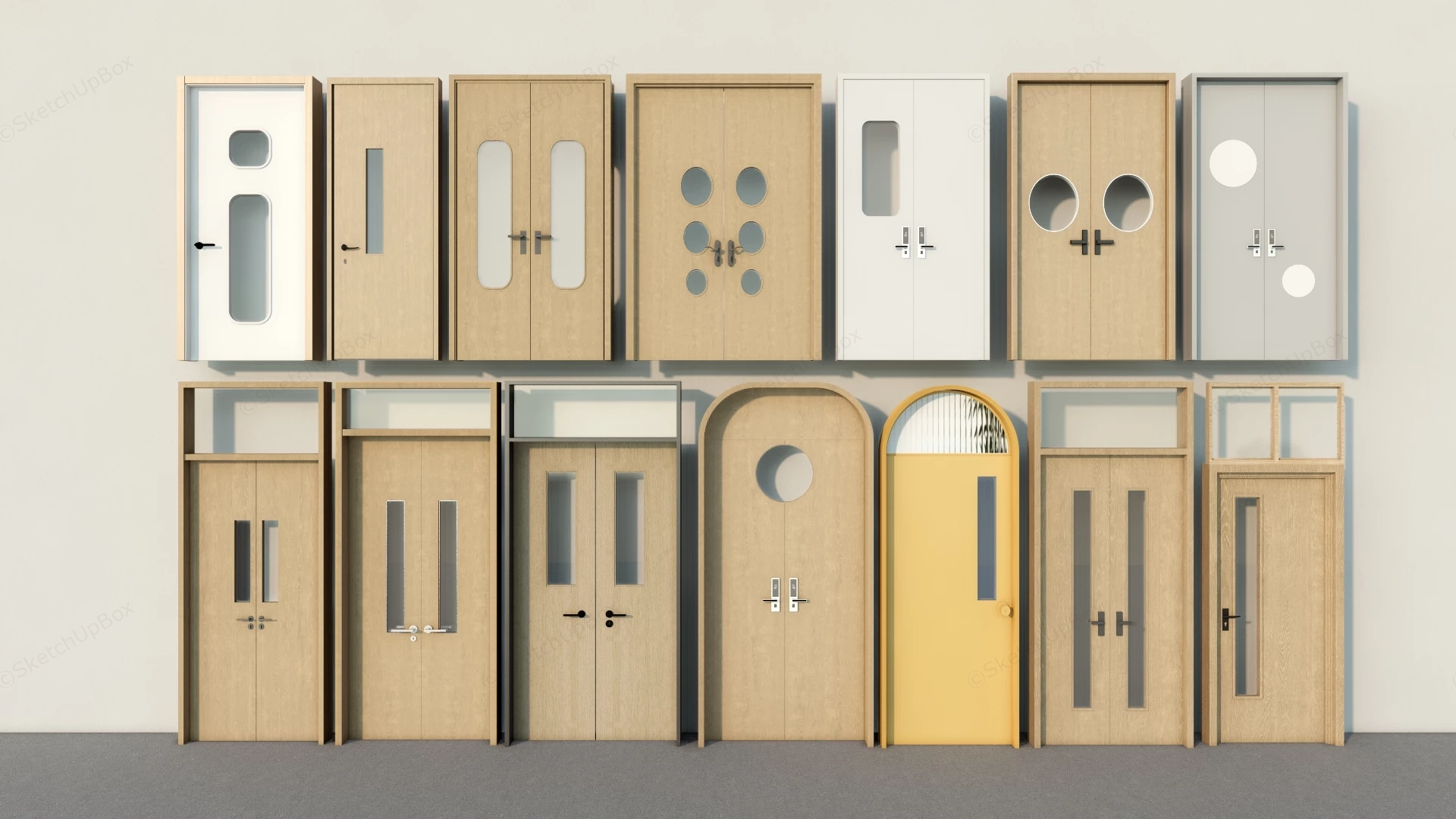 Commercial Interior Office Doors sketchup model preview - SketchupBox