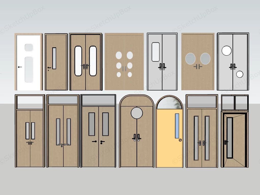 Commercial Interior Office Doors sketchup model preview - SketchupBox