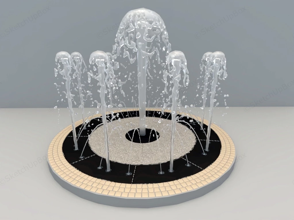 Dry Deck Fountain sketchup model preview - SketchupBox