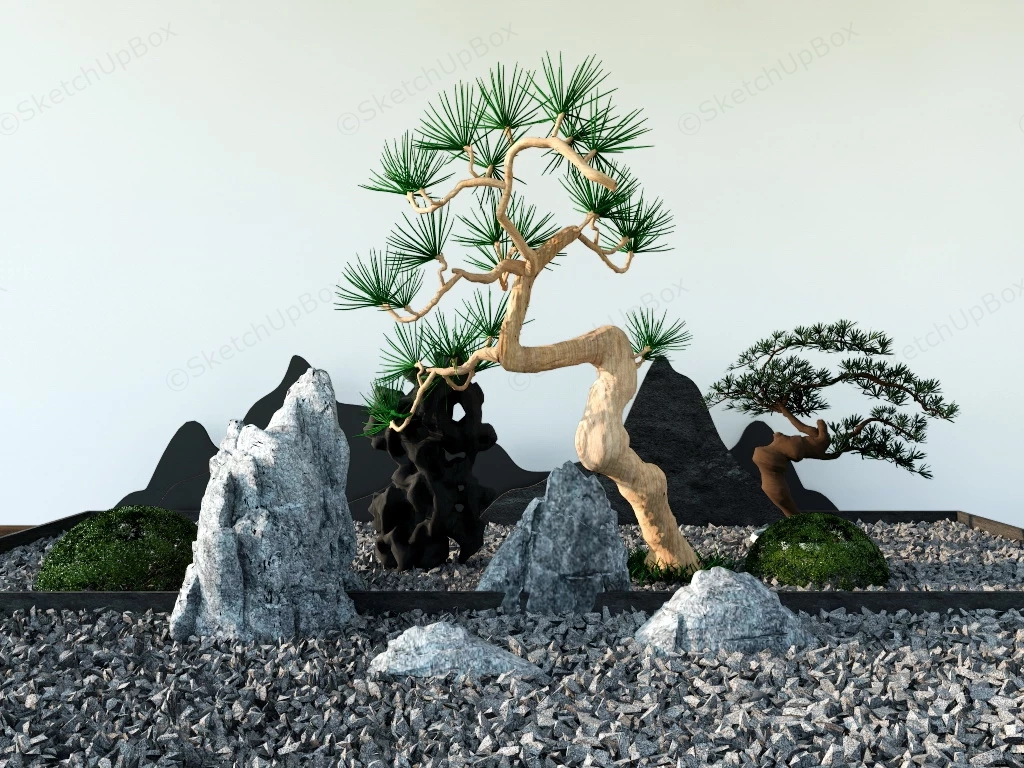 Zen Rock Garden Design sketchup model preview - SketchupBox