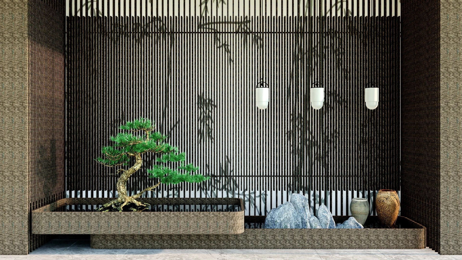 Patio Landscaping Feature Wall sketchup model preview - SketchupBox