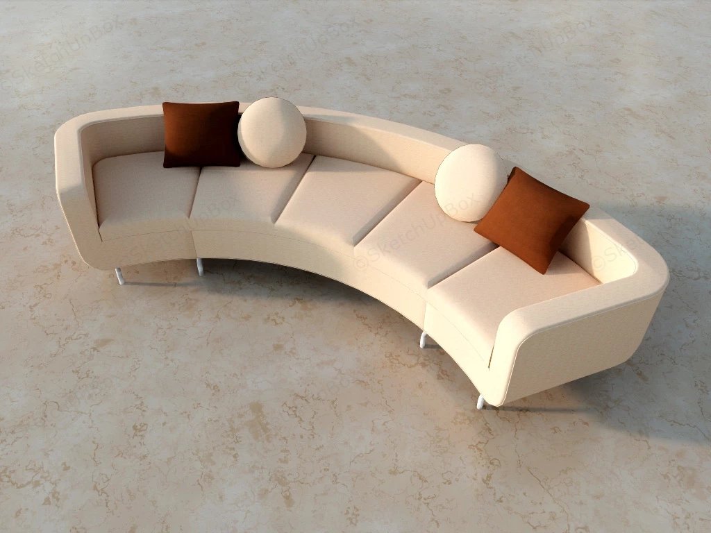 Curved Couch Sofa sketchup model preview - SketchupBox