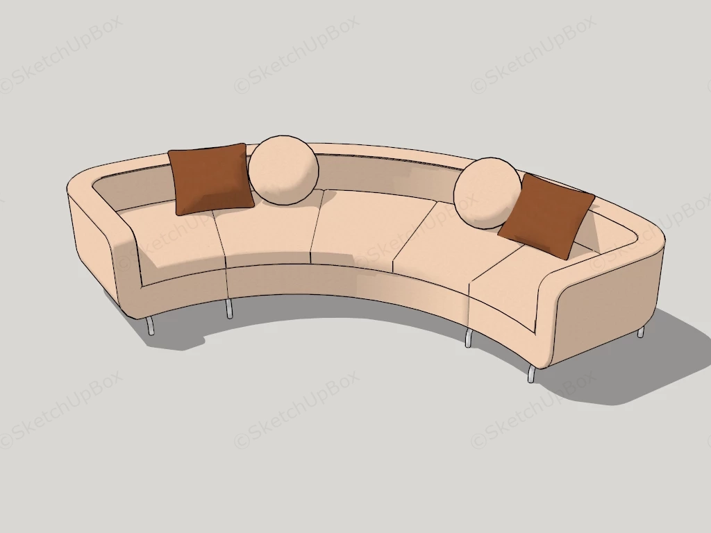 Curved Couch Sofa sketchup model preview - SketchupBox