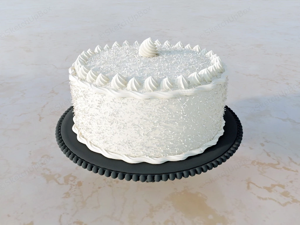 White Cream Cake sketchup model preview - SketchupBox