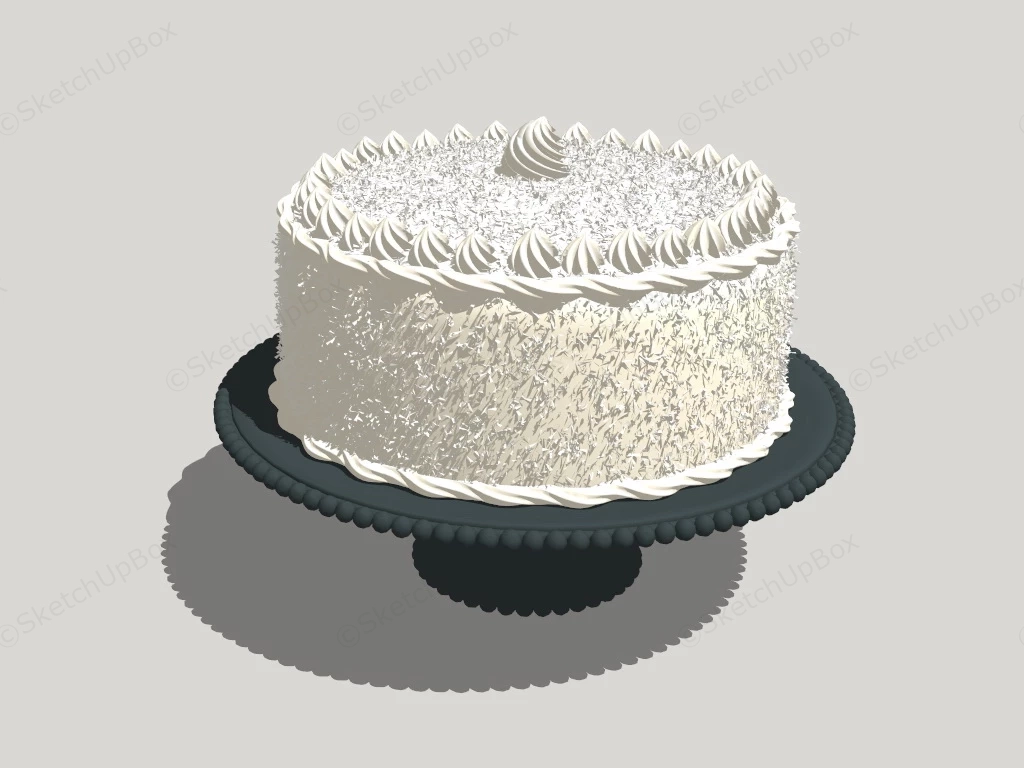 White Cream Cake sketchup model preview - SketchupBox