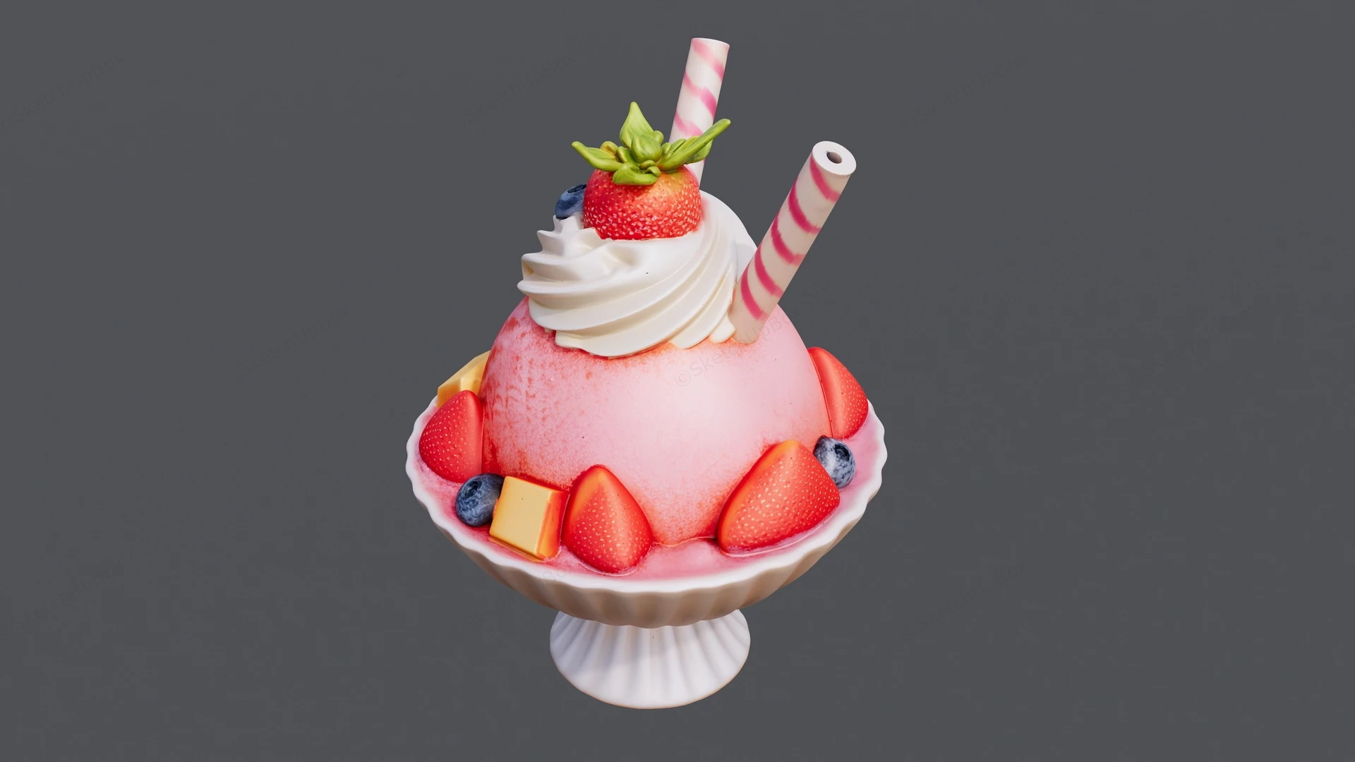 Fruit Ice Cream sketchup model preview - SketchupBox