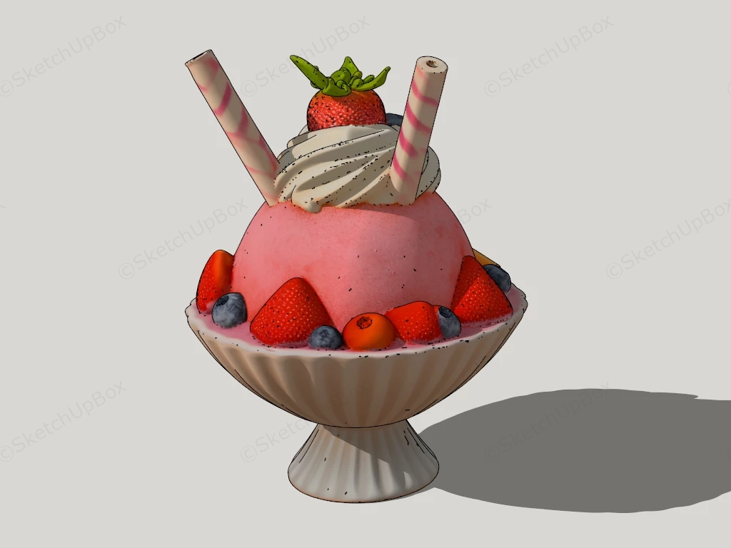Fruit Ice Cream sketchup model preview - SketchupBox