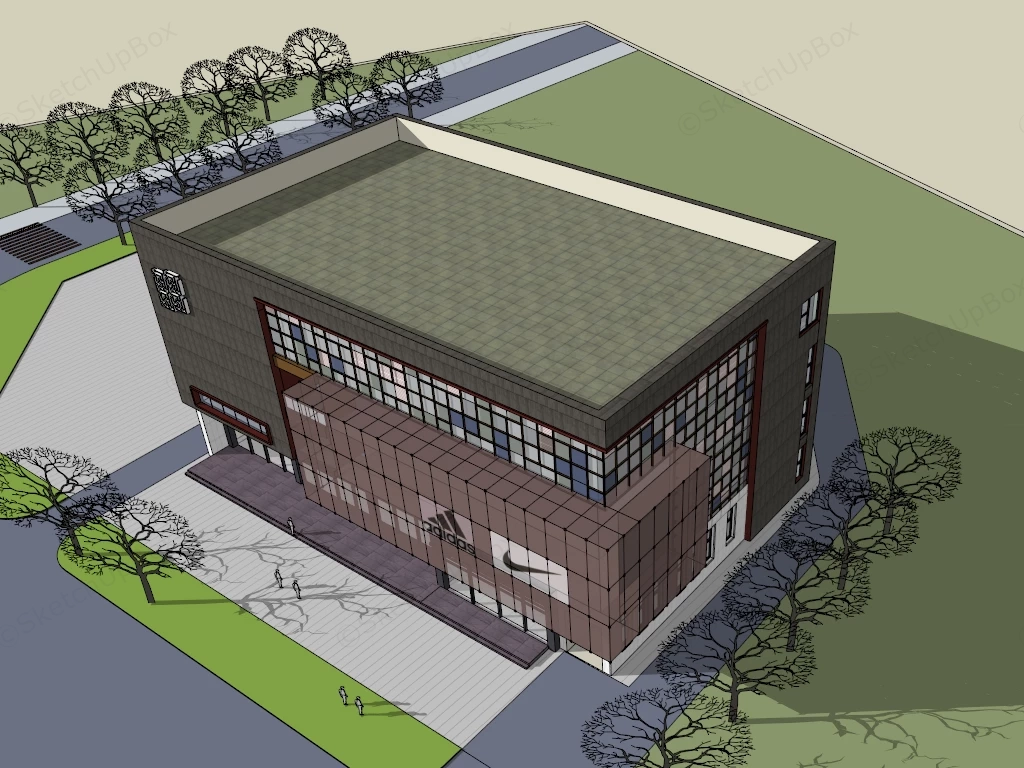 Shopping Mall Architecture sketchup model preview - SketchupBox