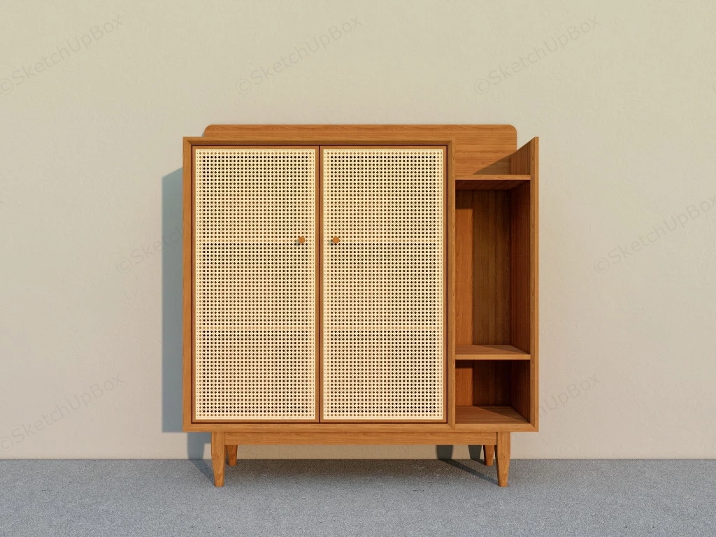 Rattan Buffet Sideboard sketchup model preview - SketchupBox