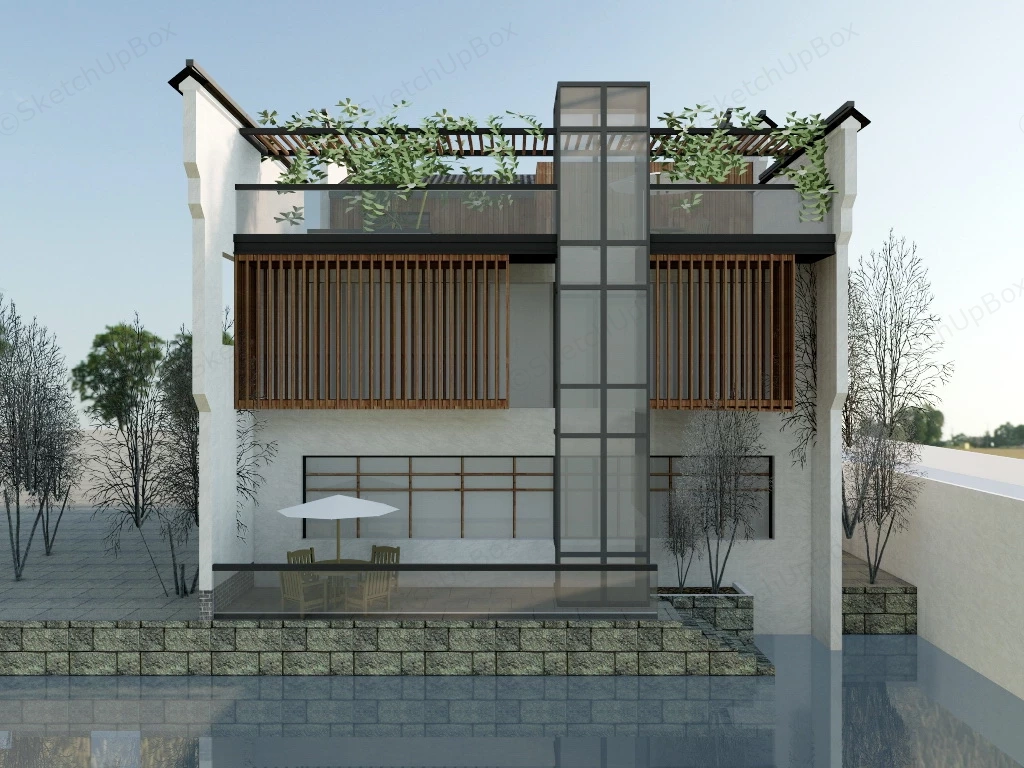Chinese Hui Style House sketchup model preview - SketchupBox