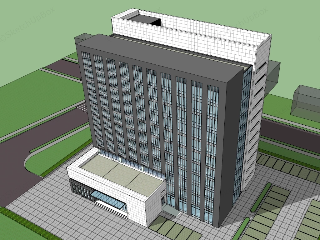 Modern Corporate Architecture sketchup model preview - SketchupBox