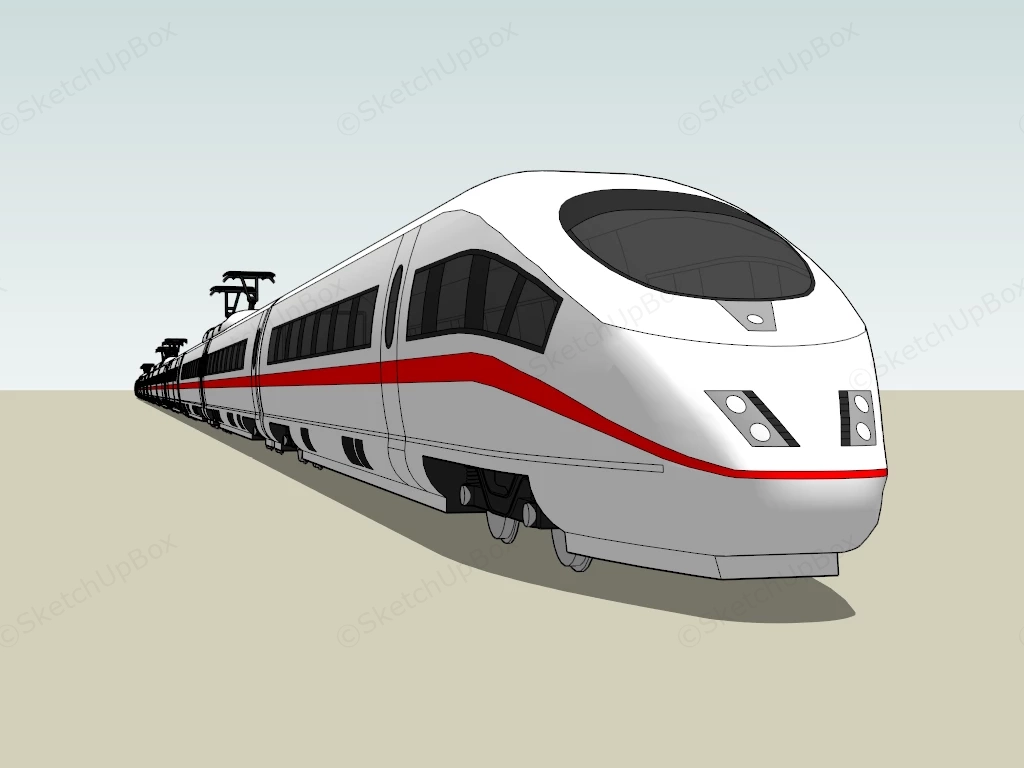 Electric High Speed Train sketchup model preview - SketchupBox