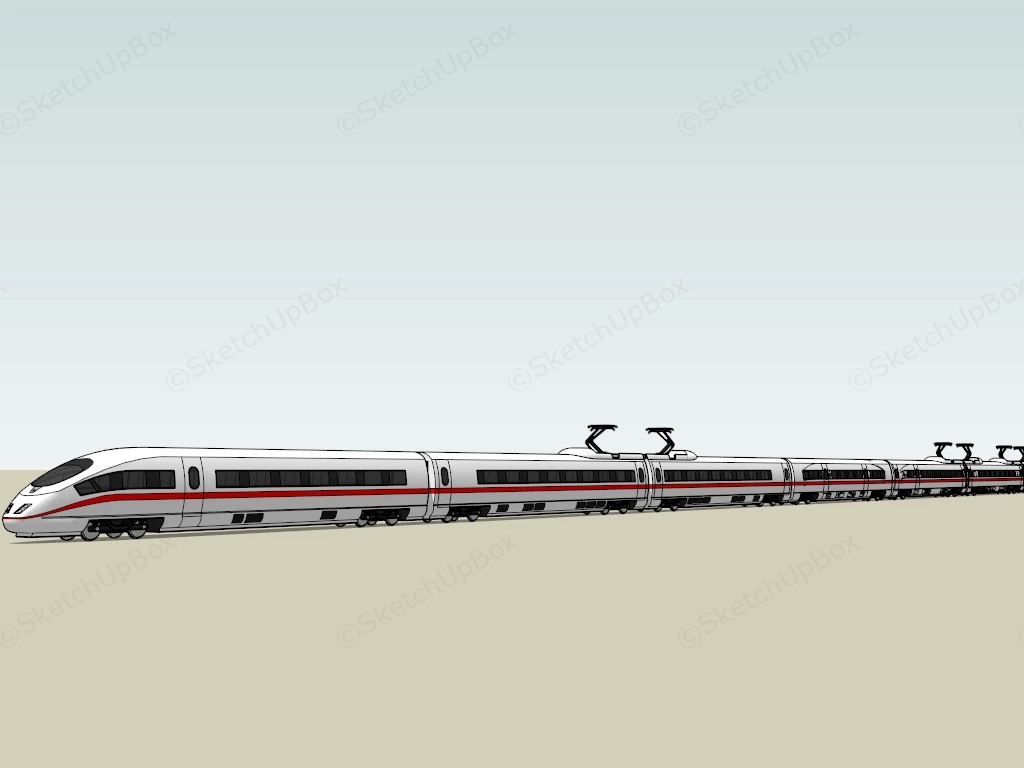 Electric High Speed Train sketchup model preview - SketchupBox