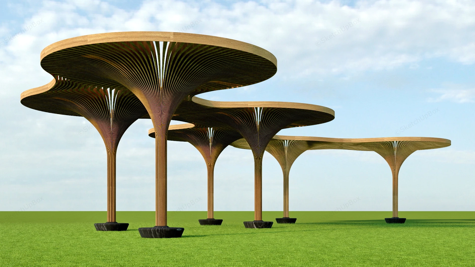 Modern Public Pavilion sketchup model preview - SketchupBox