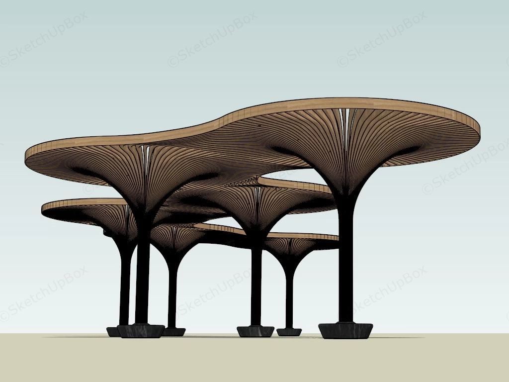 Modern Public Pavilion sketchup model preview - SketchupBox
