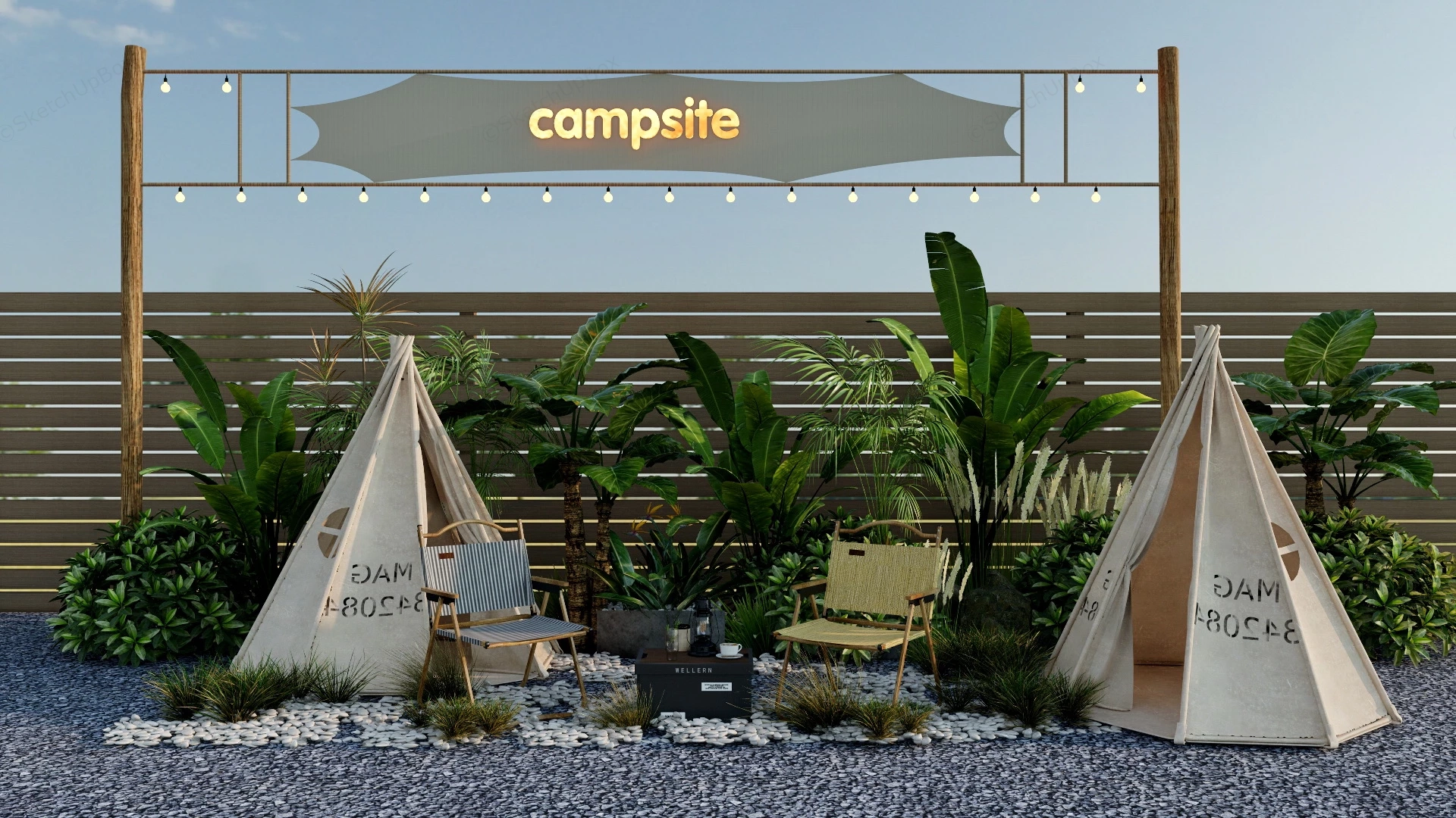 Camping Art Installation sketchup model preview - SketchupBox