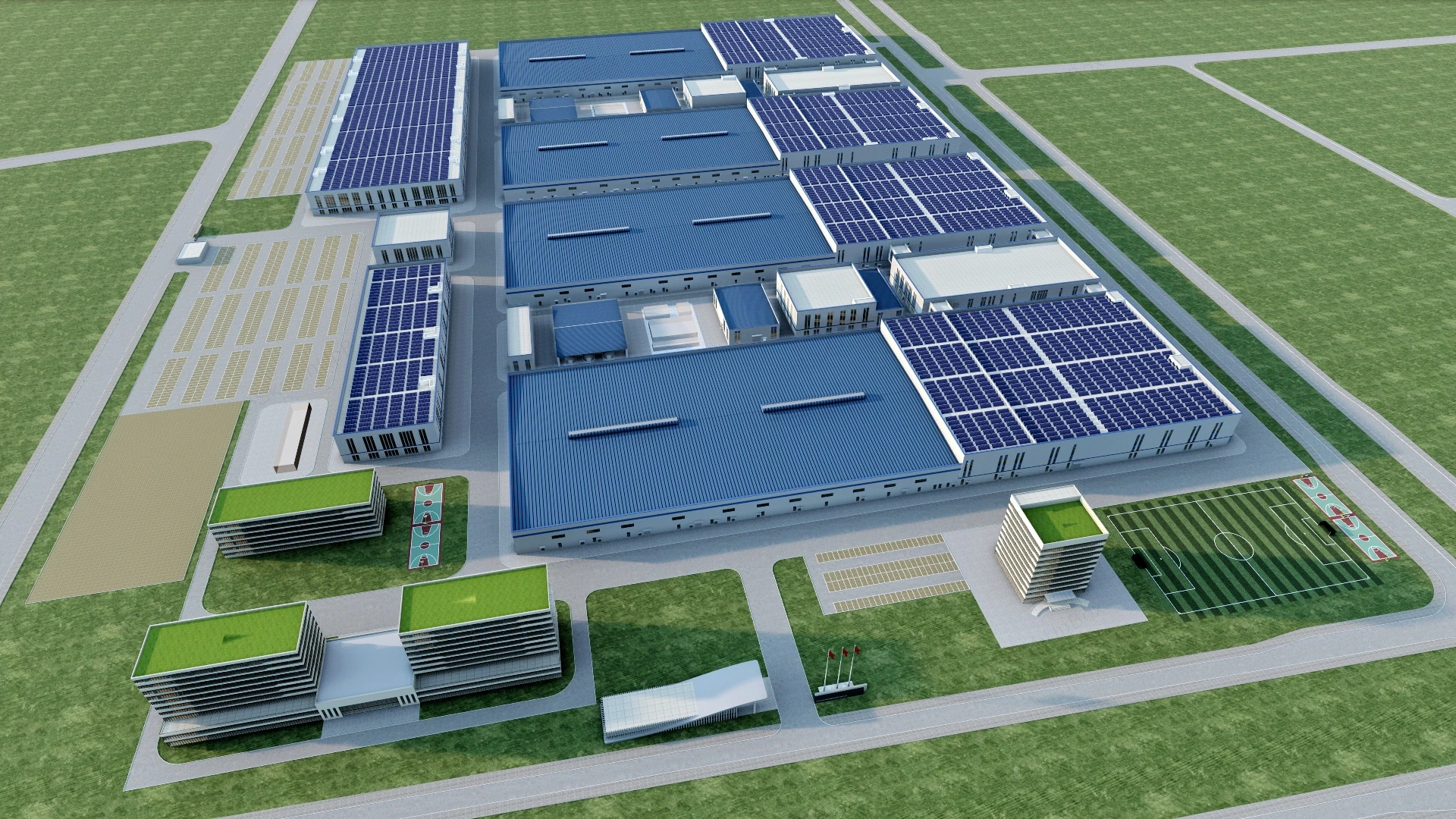 Manufacturing Commercial Factory Buildings sketchup model preview - SketchupBox