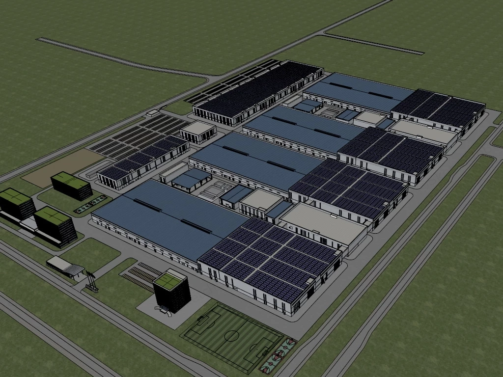 Manufacturing Commercial Factory Buildings sketchup model preview - SketchupBox