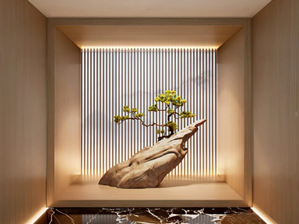 Indoor Zen Rock Garden sketchup model preview - SketchupBox