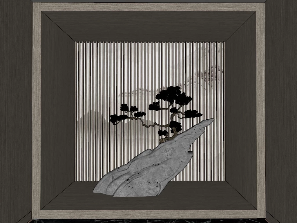 Indoor Zen Rock Garden sketchup model preview - SketchupBox