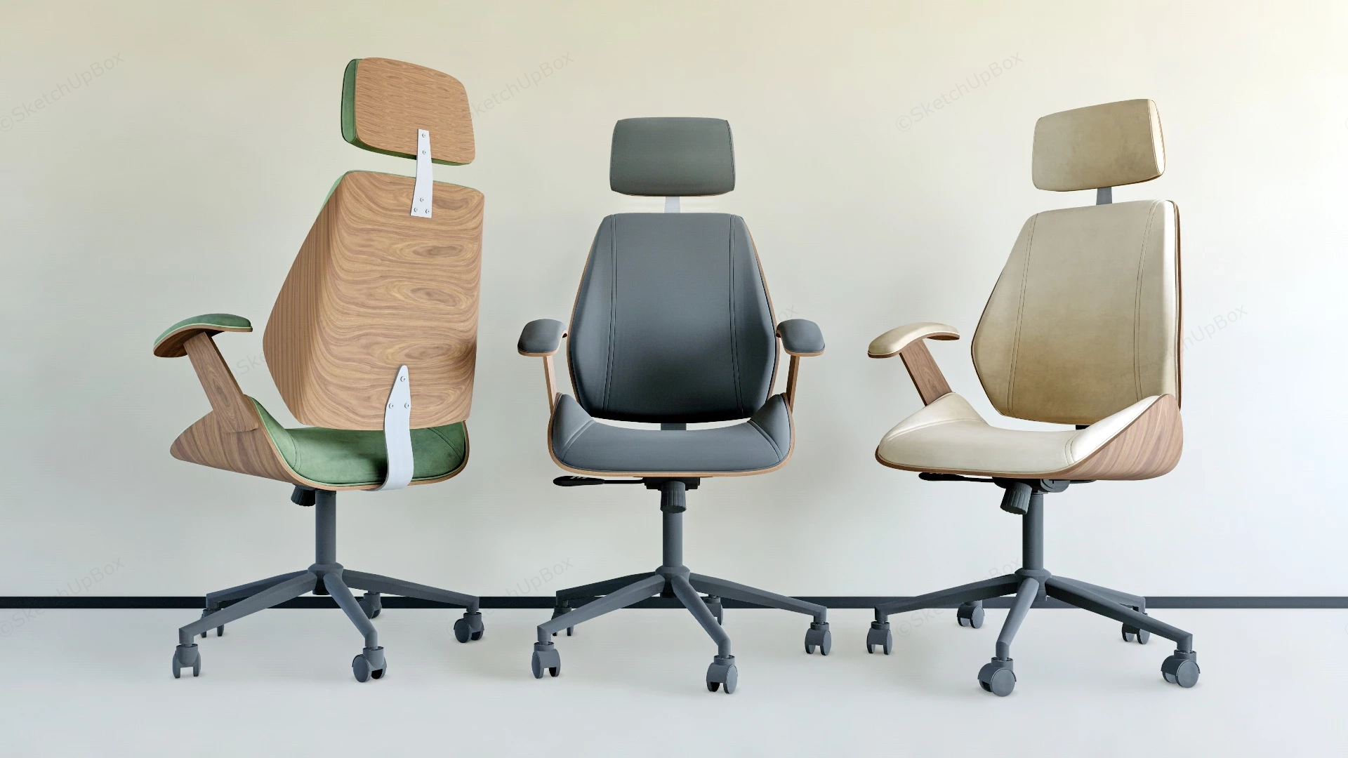 Executive Office Chairs sketchup model preview - SketchupBox