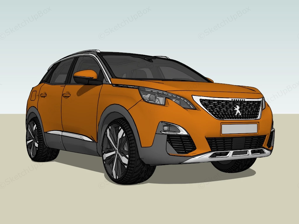 Peugeot 3008 sketchup model preview - SketchupBox